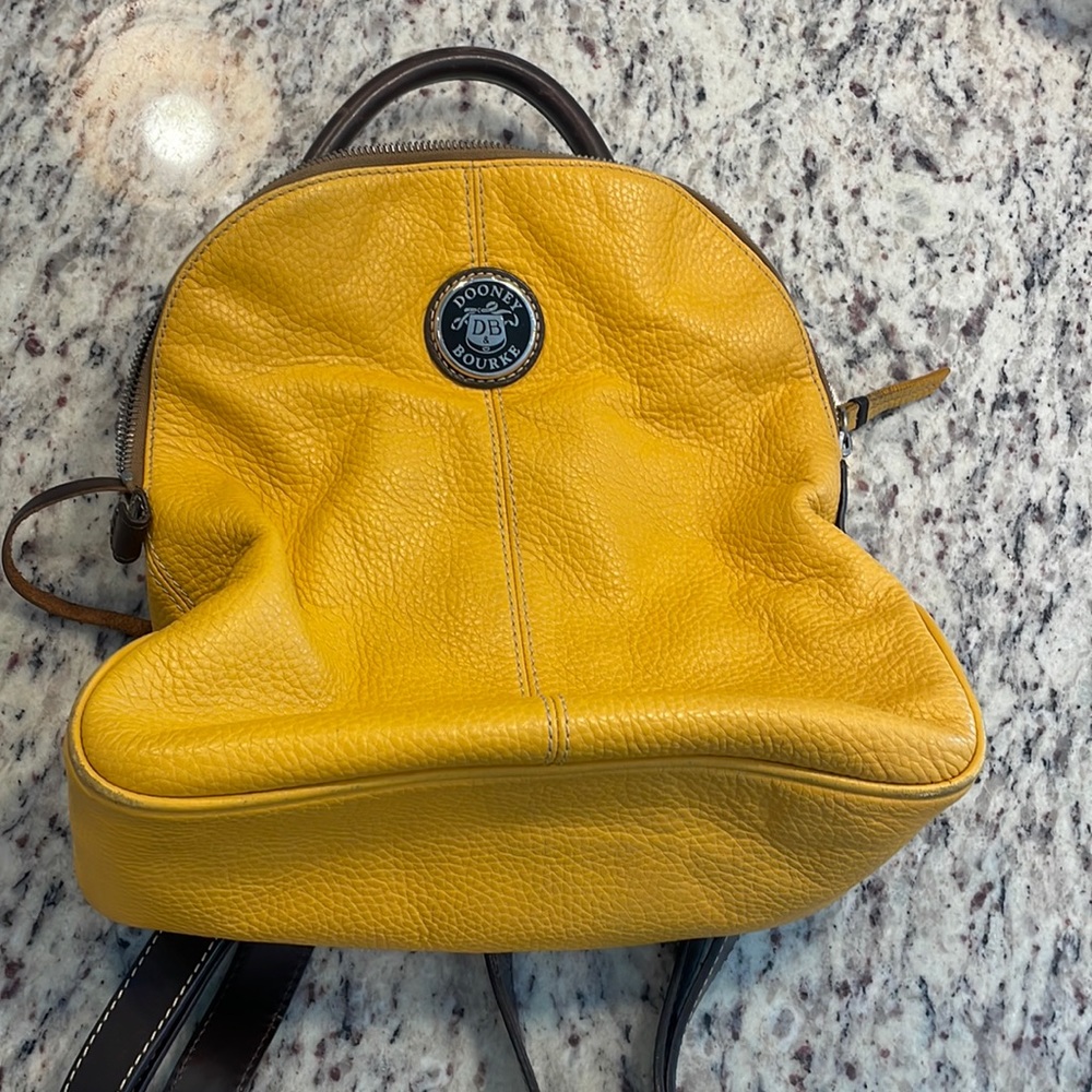 Dooney and Bourke, yellow leather book bag purse